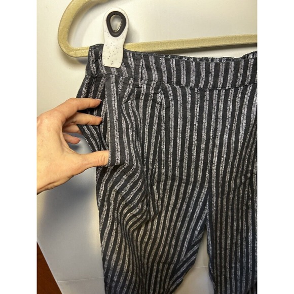 Glassons Striped Capri Pants Women’s Size 10 Linen Blend Pockets - Picture 2 of 5